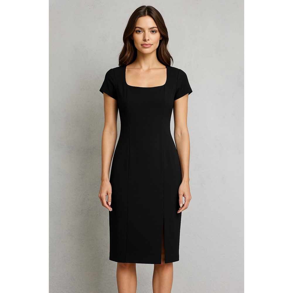 Liz Claiborne Dress Womens 6/8 Black Sheath Capsule Timeless Classic‎ Maxi